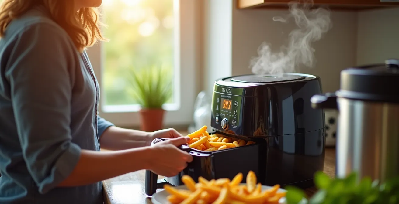 Air fryer et multicuiseur dans une cuisine moderne française