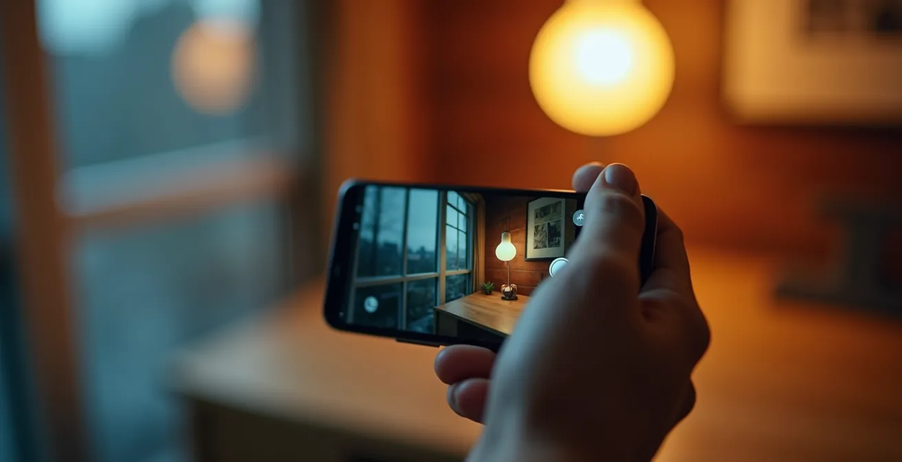 Test de détection du scintillement LED avec la caméra d'un smartphone