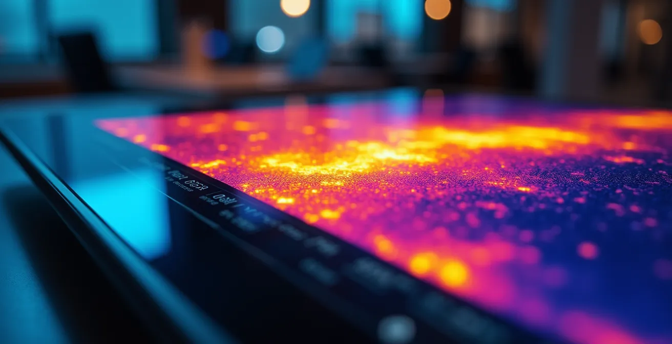 Image thermique infrarouge d'une chambre d'enfant montrant les déperditions