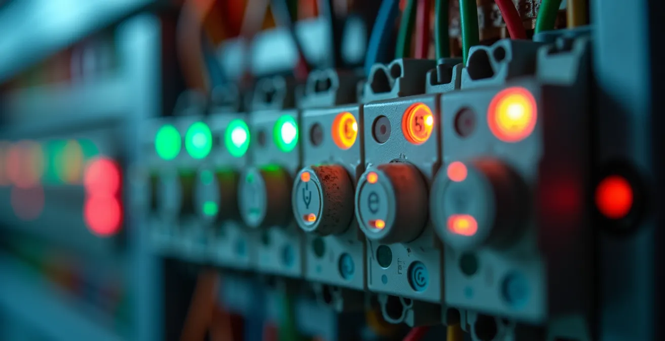 Tableau électrique intelligent avec modules domotiques colorés pour pilotage automatique de la consommation solaire