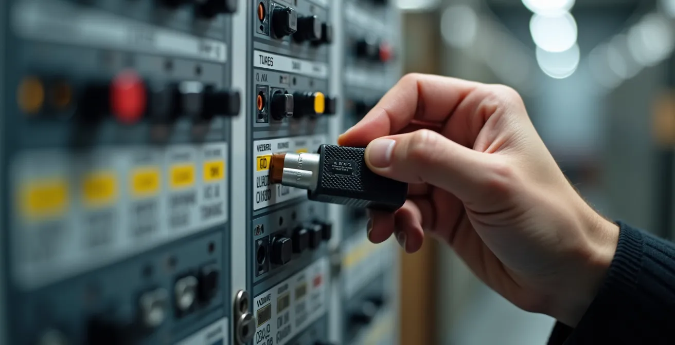 Étiqueteuse professionnelle et tableau électrique parfaitement organisé avec repérage des circuits