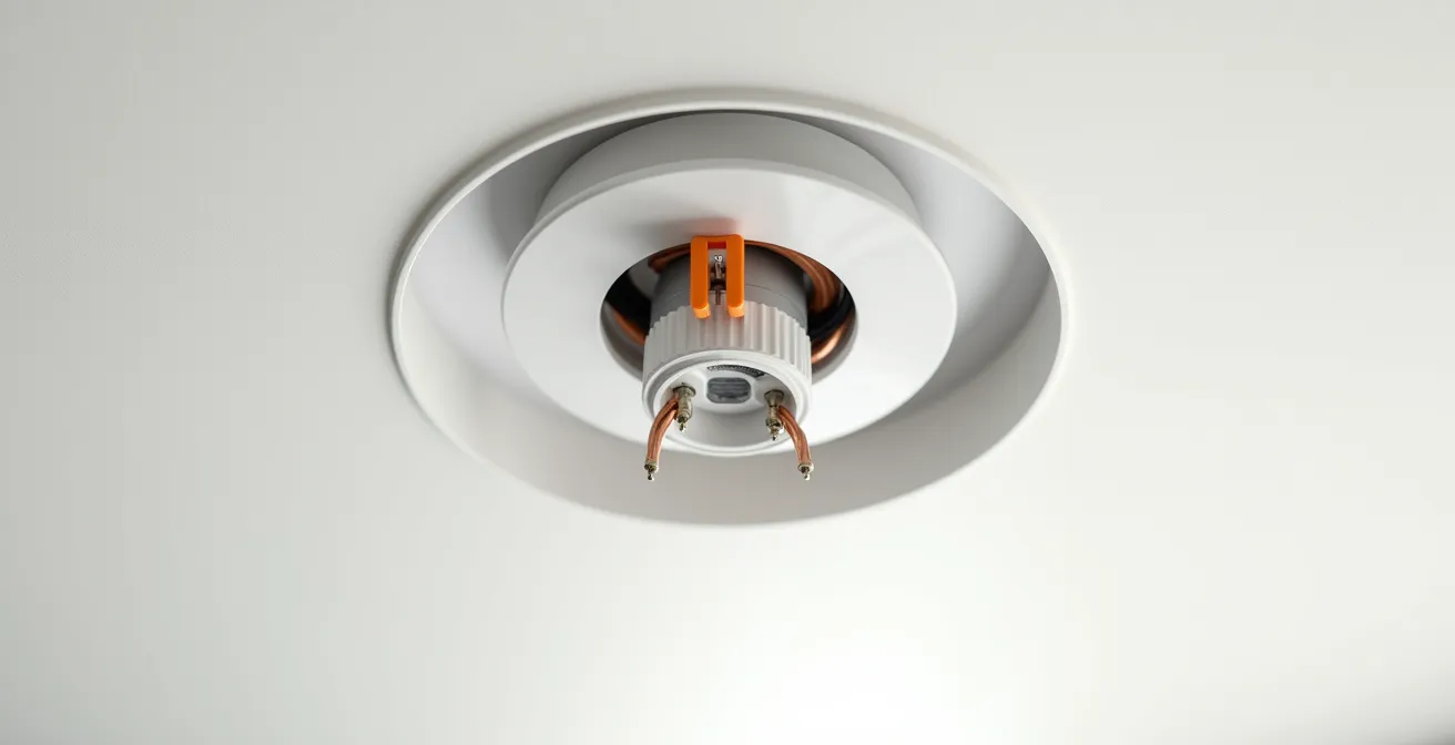 Vue détaillée d'une borne Wago série 224 installée dans un boîtier DCL avec fils connectés