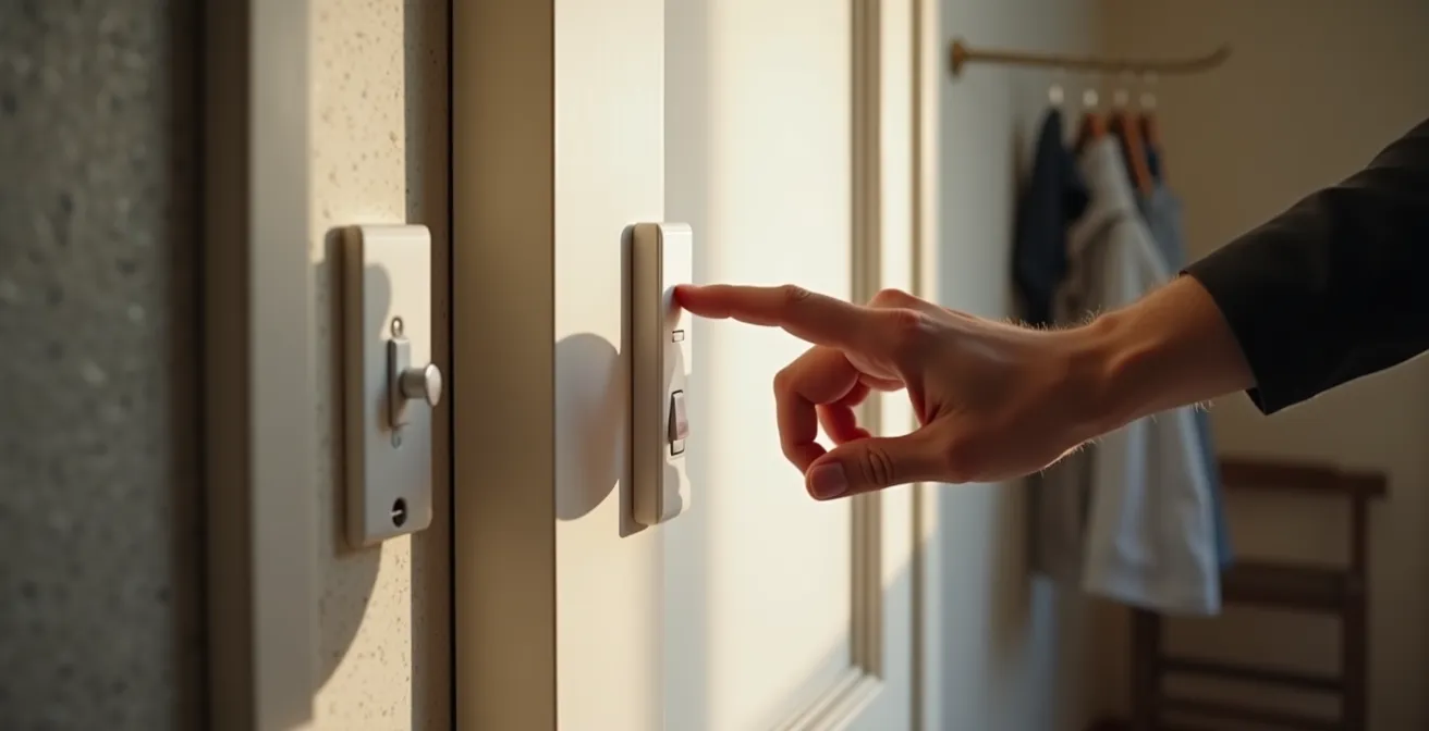 Installation d'un interrupteur sans fil EnOcean à l'entrée d'une maison française