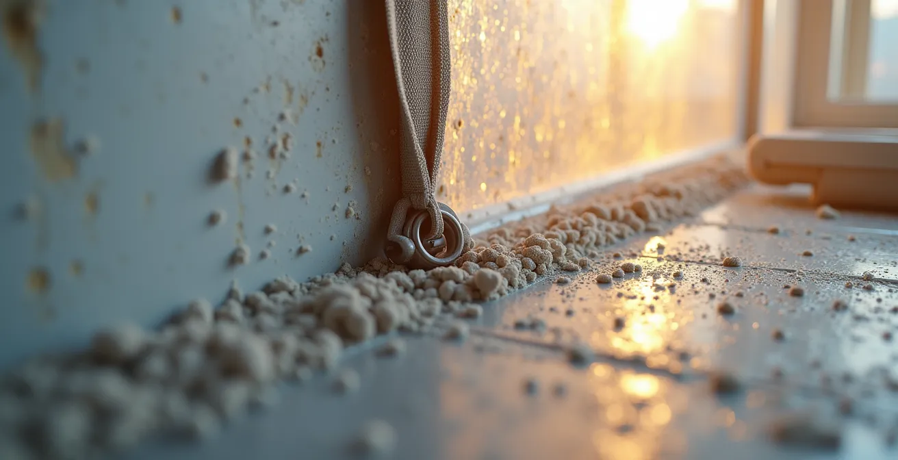 Système de protection anti-poussière avec porte à fermeture éclair dans un couloir en rénovation