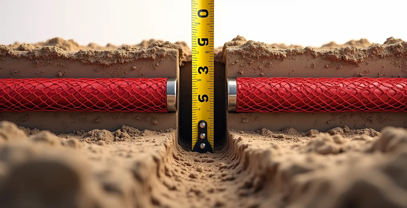 Schéma technique montrant la séparation entre zones NF C 14-100 et NF C 15-100 sur une installation