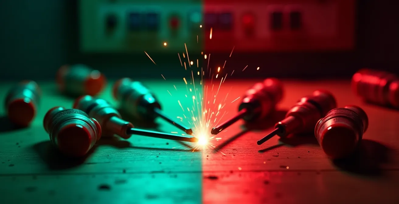 Comparaison entre tournevis isolés VDE certifiés et tournevis standards non isolés